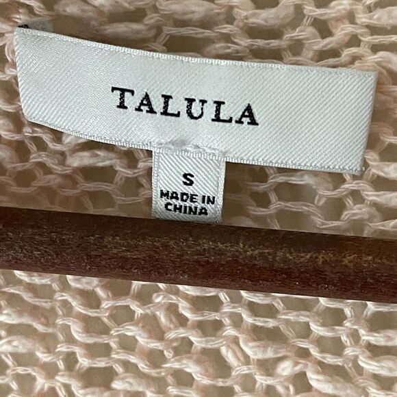 Aritzia Talula Peach Cotton loose Knit V-Neck oversized Sweater small - Picture 8 of 9